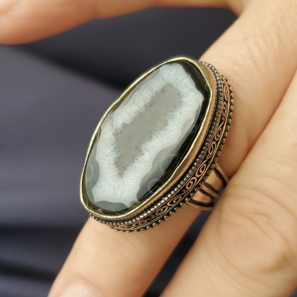 New Solar Agate 925 Silver Statement Ring. - Picture 8 of 14